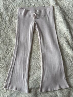 Hollister Baby Pink Low Rise Ribbed Draw String Pants